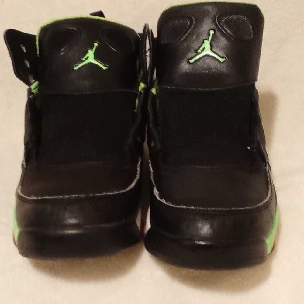 Jordan Kids Black and Neon Green Sneakers